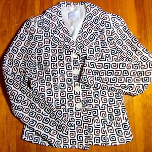 Esprit Blazer Jacket Abstract‎ Brown Black Patterned Career Office